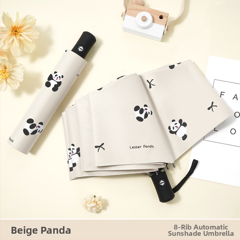 Dviejų funkcijų skėtis nuo saulės ir lietaus, animacinio stiliaus trim dalimis, 8 ribų plieno rėmas, rankinis atidarymas, UV apsauga PA+++