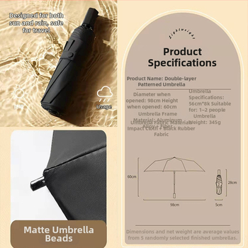 Διπλοεπίπεδη ομπρέλα ήλιου, UPF >50, ύφασμα 210T, 8 βέργες από ίνες, ατσάλινος σωλήνας, χειροκίνητο άνοιγμα