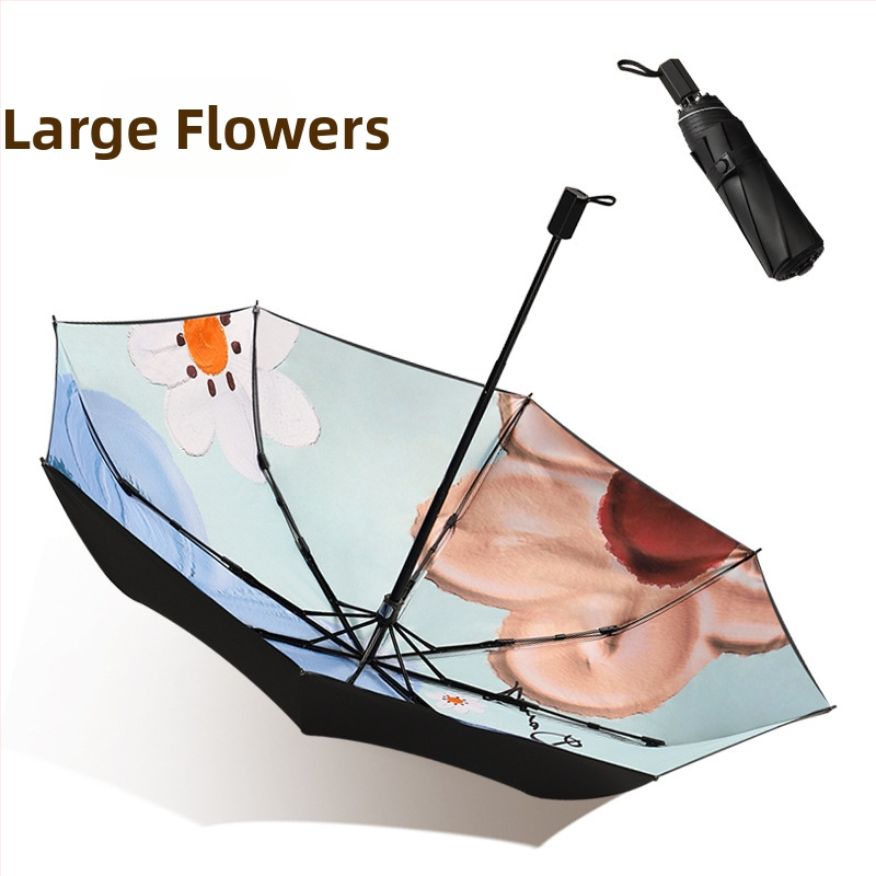 Διπλοεπίπεδη ομπρέλα ήλιου, UPF >50, ύφασμα 210T, 8 βέργες από ίνες, ατσάλινος σωλήνας, χειροκίνητο άνοιγμα