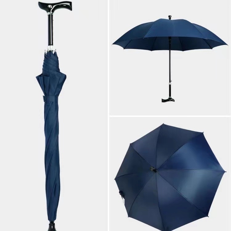 Ομπρέλα-ραβδί με μακριά λαβή για περπάτημα, σκελετός από σίδηρο με 8 ράβδες, σιδερένιος σωλήνας και λαβή, κάλυμμα 210T, UV προστασία UPF > 40