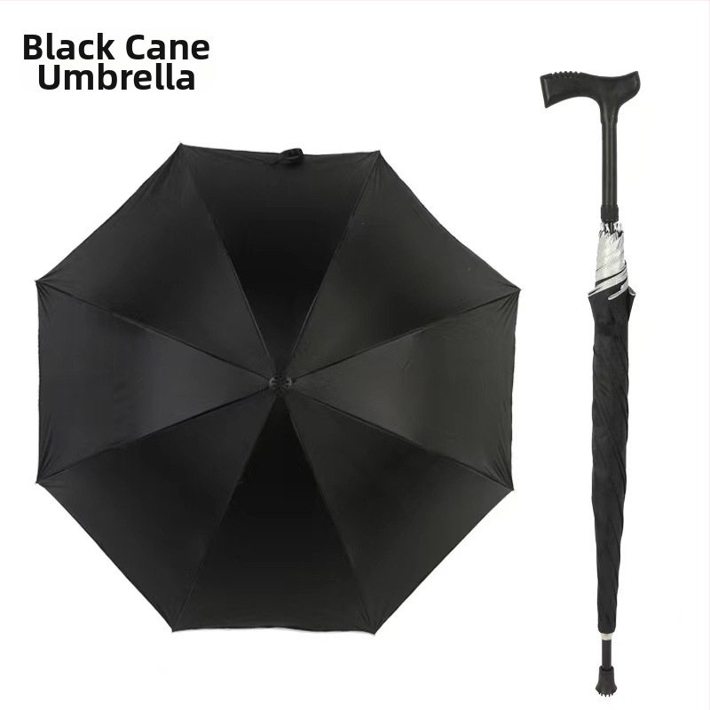 Ομπρέλα-ραβδί με μακριά λαβή για περπάτημα, σκελετός από σίδηρο με 8 ράβδες, σιδερένιος σωλήνας και λαβή, κάλυμμα 210T, UV προστασία UPF > 40