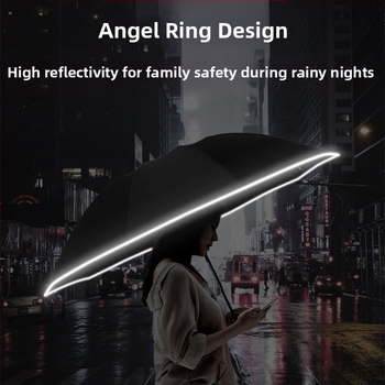 Αυτόματη αντίστροφη ομπρέλα με εκτύπωση λογότυπου κατόπιν παραγγελίας, ανάποδη σχεδίαση αναδίπλωσης, UV προστασία UPF > 50, σκελετός από ίνες με 10 ακτίνες