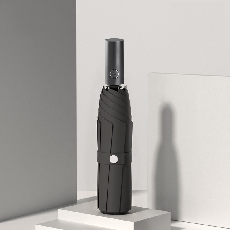 Automatikus fordított esernyő egyedi logó nyomtatással, fordított összecsukható kialakítás, UV védelem UPF > 50, 10 bordás váz rostból