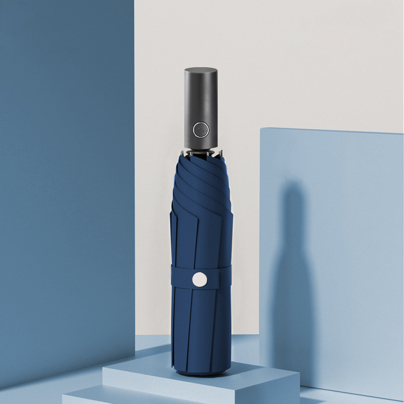 Automatikus fordított esernyő egyedi logó nyomtatással, fordított összecsukható kialakítás, UV védelem UPF > 50, 10 bordás váz rostból