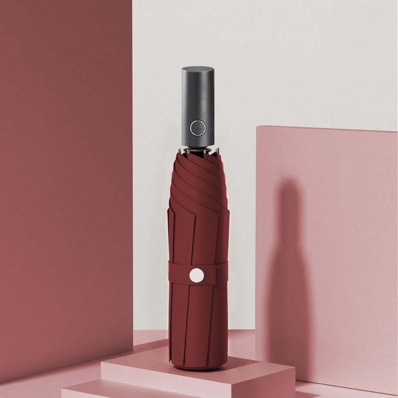 Automatikus fordított esernyő egyedi logó nyomtatással, fordított összecsukható kialakítás, UV védelem UPF > 50, 10 bordás váz rostból