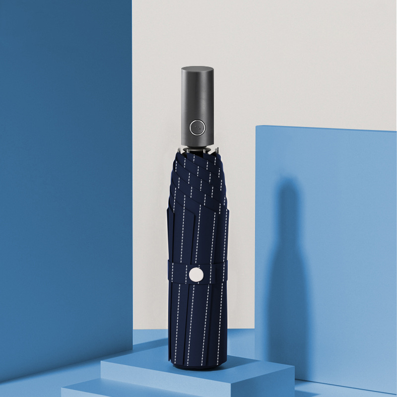 Automatikus fordított esernyő egyedi logó nyomtatással, fordított összecsukható kialakítás, UV védelem UPF > 50, 10 bordás váz rostból