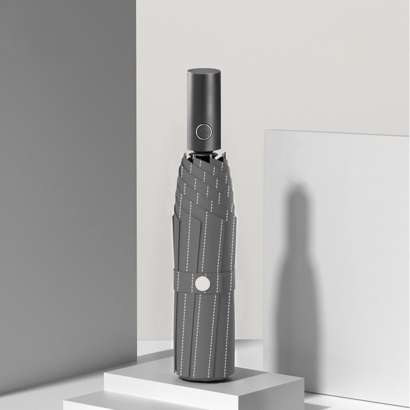 Automatikus fordított esernyő egyedi logó nyomtatással, fordított összecsukható kialakítás, UV védelem UPF > 50, 10 bordás váz rostból