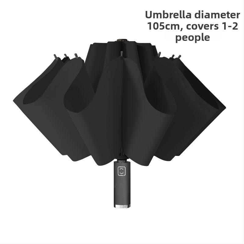 Automatikus fordított esernyő egyedi logó nyomtatással, fordított összecsukható kialakítás, UV védelem UPF > 50, 10 bordás váz rostból