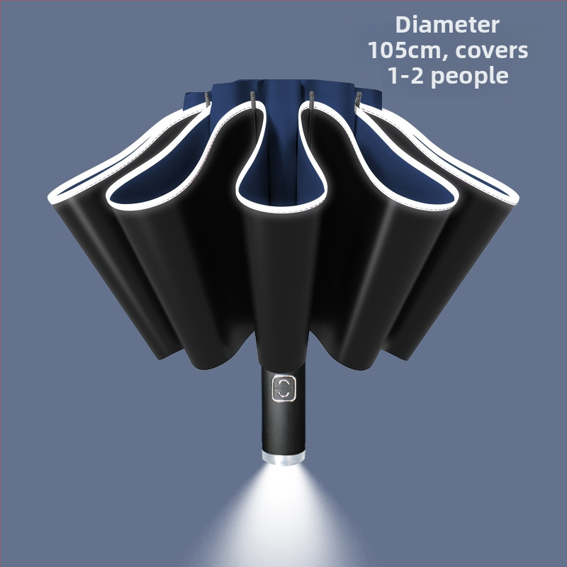 Automatikus fordított esernyő egyedi logó nyomtatással, fordított összecsukható kialakítás, UV védelem UPF > 50, 10 bordás váz rostból