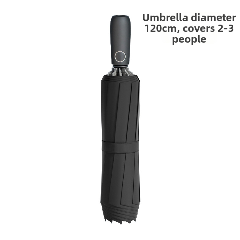 Automatikus fordított esernyő egyedi logó nyomtatással, fordított összecsukható kialakítás, UV védelem UPF > 50, 10 bordás váz rostból