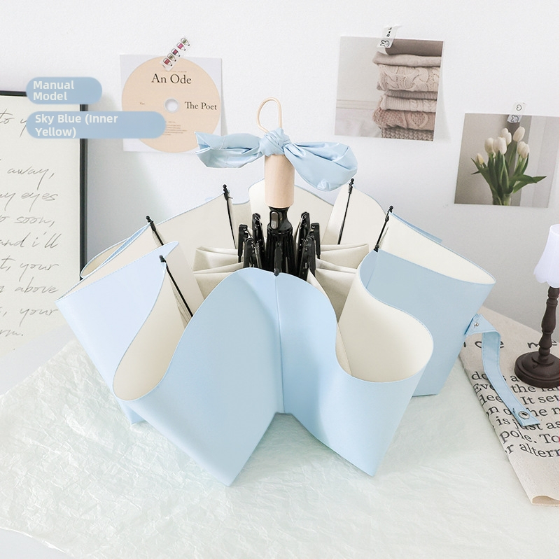 Αυτόματη αναδιπλούμενη ομπρέλα για ήλιο και βροχή, σκελετός 8 ραβδών από ατσάλι, ύφασμα 190T UPF 50+, δυνατότητα λογοτύπου