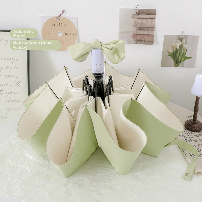 Αυτόματη αναδιπλούμενη ομπρέλα για ήλιο και βροχή, σκελετός 8 ραβδών από ατσάλι, ύφασμα 190T UPF 50+, δυνατότητα λογοτύπου