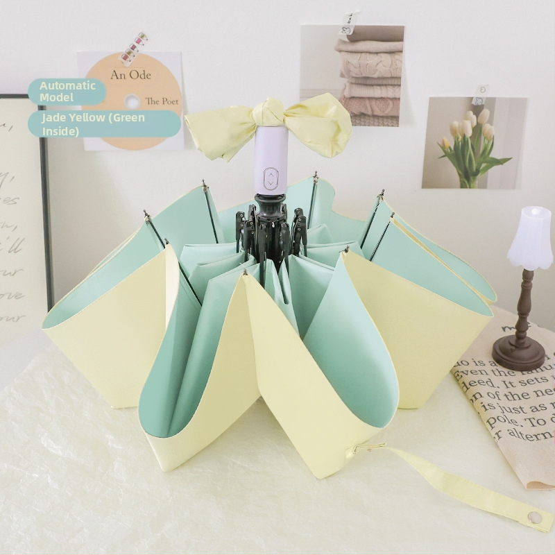 Αυτόματη αναδιπλούμενη ομπρέλα για ήλιο και βροχή, σκελετός 8 ραβδών από ατσάλι, ύφασμα 190T UPF 50+, δυνατότητα λογοτύπου