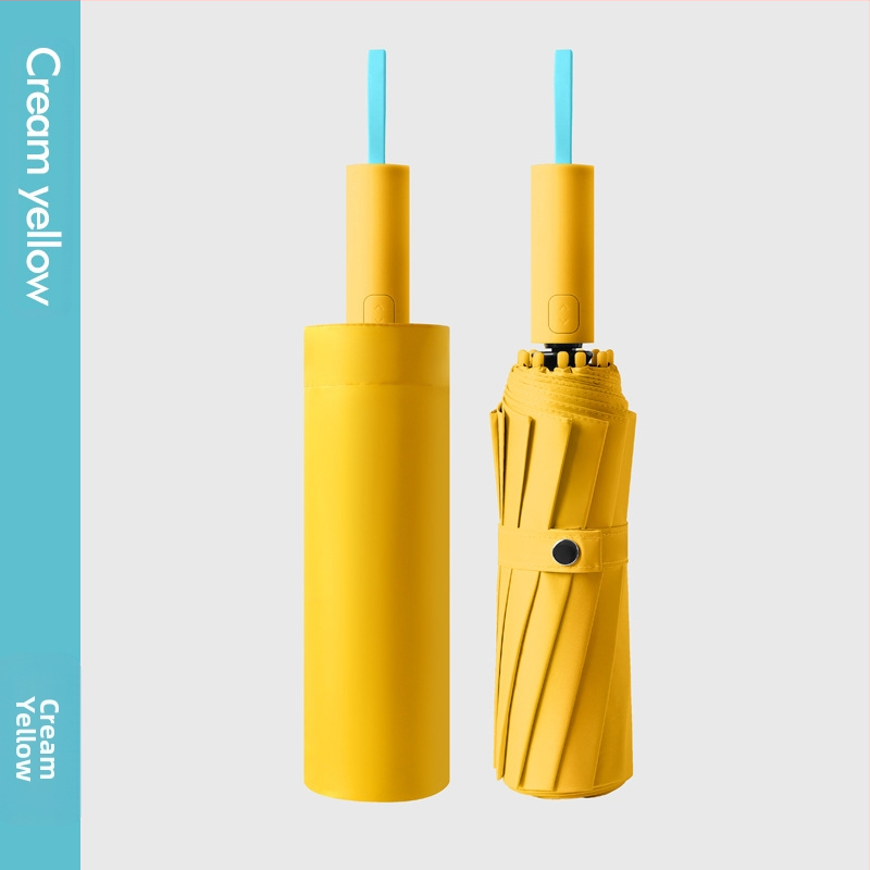 Ομπρέλα ήλίου με 12 οστά, αυτόματη αναδίπλωση, ύφασμα 210t, UPF 50+, τριπλή πτυχή, ράβδοι από ίνες