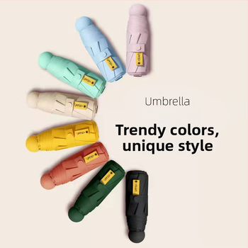 Ομπρέλα κάψουλα πέντε τμημάτων, τσέπη, UV προστασία UPF50+, ύφασμα 190T, 6 ραβδιά, ατσάλινος σωλήνας, πλαστική λαβή, χειροκίνητο άνοιγμα, διαφημιστική ομπρέλα