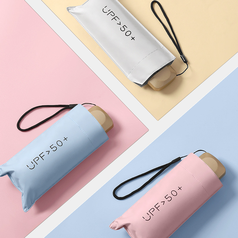 Πενταπλό αλουμινένιο ομπρέλα ήλιου με UV προστασία UPF 50+, εξαιρετικά ελαφριά 0,22 kg, κατασκευή με 6 βέργες, χειροκίνητο άνοιγμα, δυνατότητα προσαρμοσμένου λογότυπου