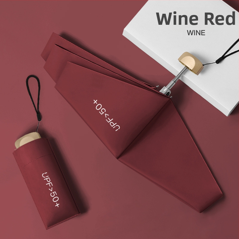 Πενταπλό αλουμινένιο ομπρέλα ήλιου με UV προστασία UPF 50+, εξαιρετικά ελαφριά 0,22 kg, κατασκευή με 6 βέργες, χειροκίνητο άνοιγμα, δυνατότητα προσαρμοσμένου λογότυπου