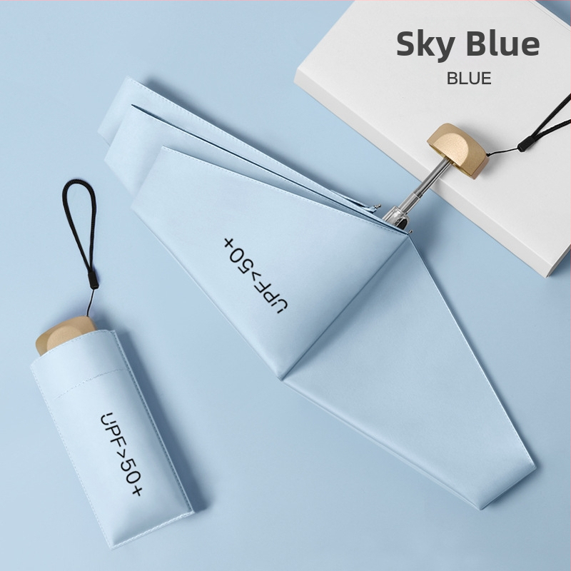 Πενταπλό αλουμινένιο ομπρέλα ήλιου με UV προστασία UPF 50+, εξαιρετικά ελαφριά 0,22 kg, κατασκευή με 6 βέργες, χειροκίνητο άνοιγμα, δυνατότητα προσαρμοσμένου λογότυπου