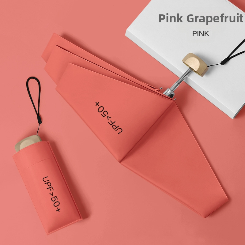 Πενταπλό αλουμινένιο ομπρέλα ήλιου με UV προστασία UPF 50+, εξαιρετικά ελαφριά 0,22 kg, κατασκευή με 6 βέργες, χειροκίνητο άνοιγμα, δυνατότητα προσαρμοσμένου λογότυπου