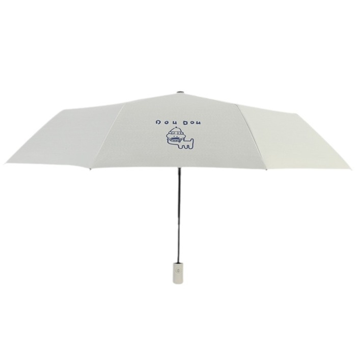 Trys dalių skėtis su karikatūrų dizainu, logotipo spauda, pusiau automatinis atidarymas, UV apsauga UPF 30+