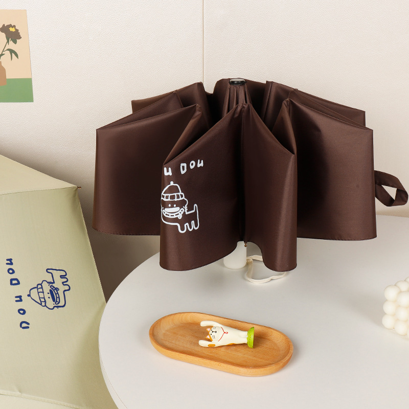 Ομπρέλα με τρία τμήματα, καρτούν σχέδιο, εκτύπωση λογότυπου, ημι-αυτόματο άνοιγμα, UV προστασία UPF 30+