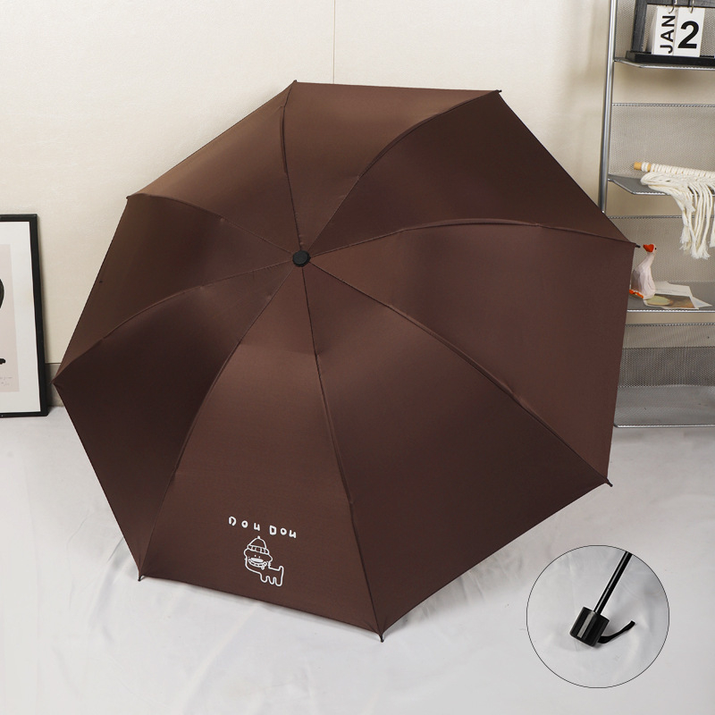 Trys dalių skėtis su karikatūrų dizainu, logotipo spauda, pusiau automatinis atidarymas, UV apsauga UPF 30+