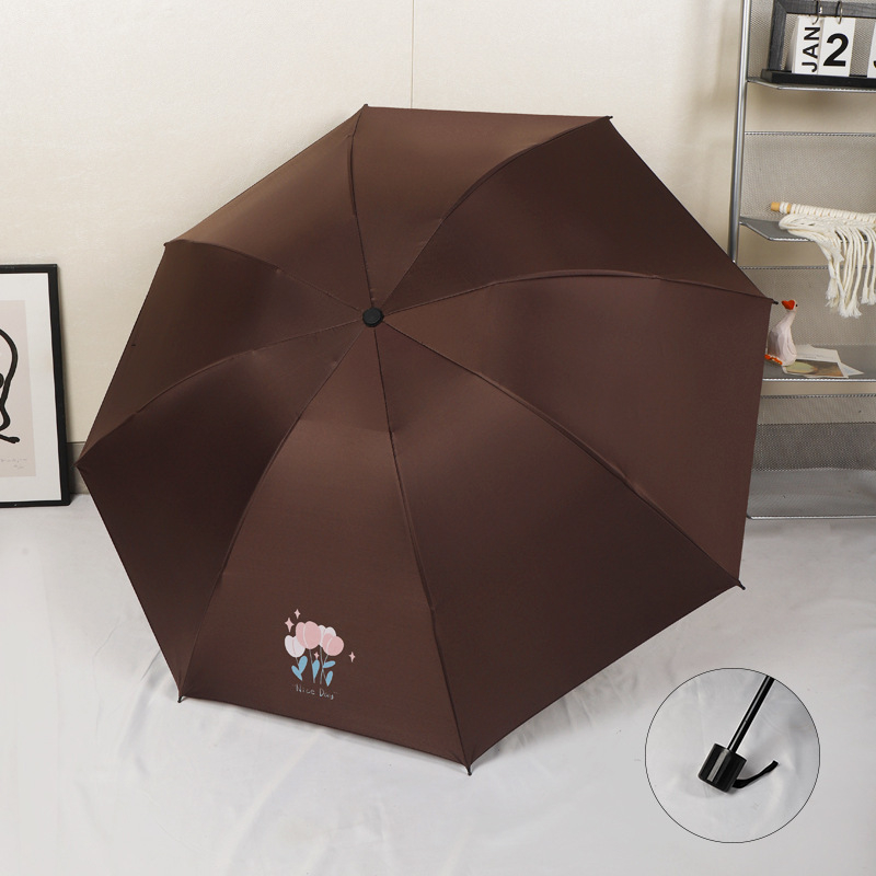 Trys dalių skėtis su karikatūrų dizainu, logotipo spauda, pusiau automatinis atidarymas, UV apsauga UPF 30+