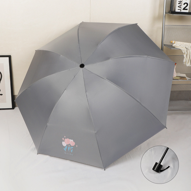 Trys dalių skėtis su karikatūrų dizainu, logotipo spauda, pusiau automatinis atidarymas, UV apsauga UPF 30+