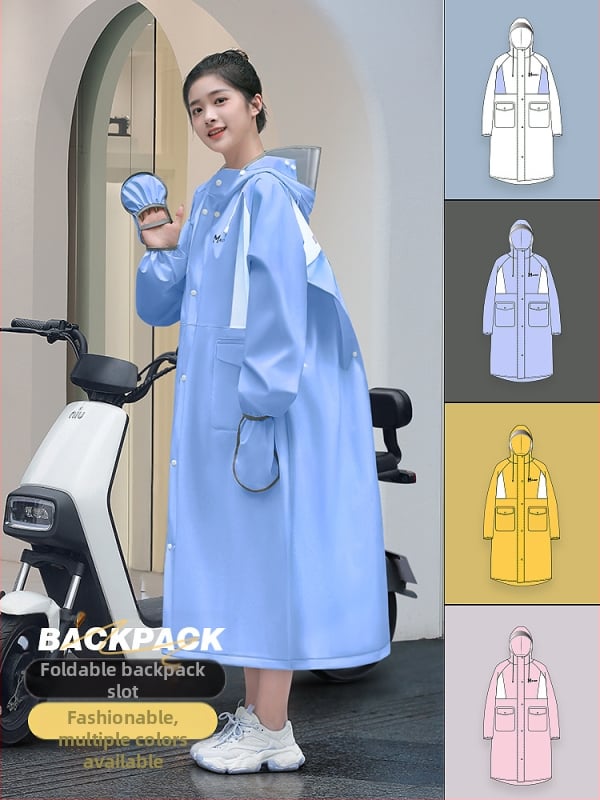 Ilgas lietaus pončas suaugusiems, EVA audinys, vieno gabalo dizainas, daugkartinis naudojimas, stipri lietaus apsauga