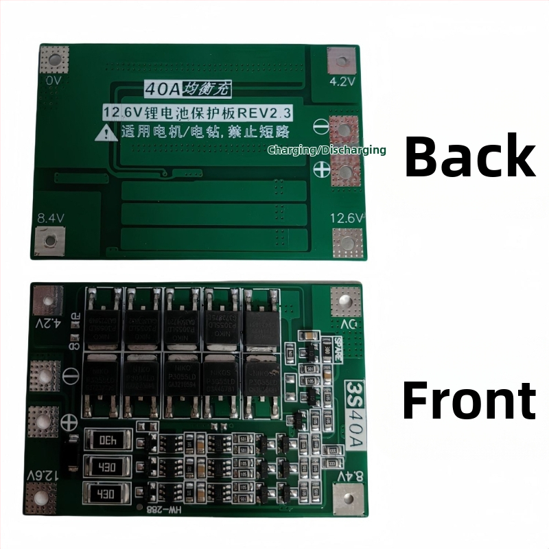 Комплект кутия за батерии 18650 с никелова скоба, 12V 7Ah Li-ion пакет, балансиращ защитен модул 3S 40A