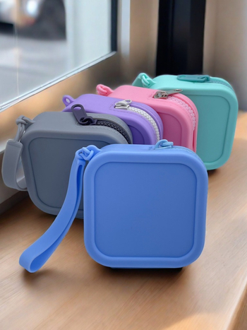 Силиконов монетник с цип, унисекс, урбан стил, водоустойчив