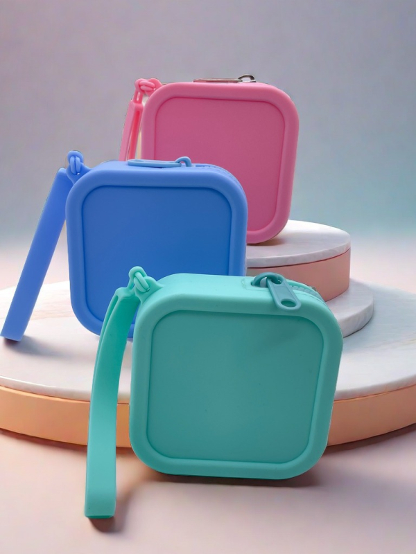 Силиконов монетник с цип, унисекс, урбан стил, водоустойчив