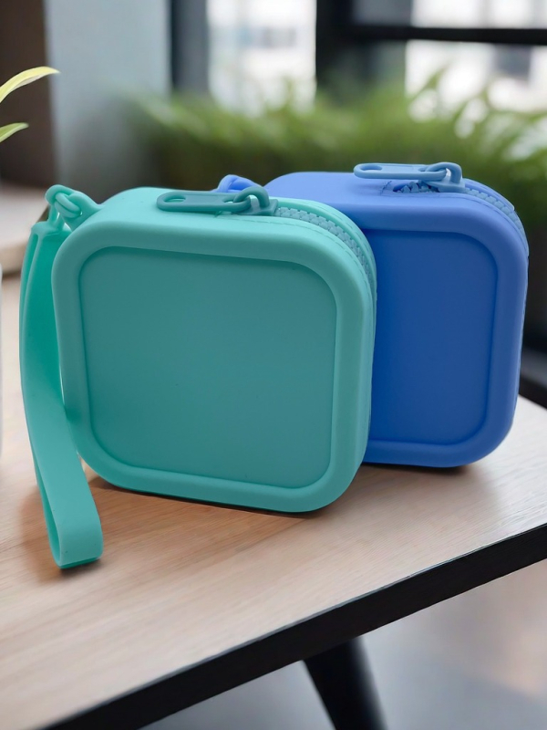 Силиконов монетник с цип, унисекс, урбан стил, водоустойчив