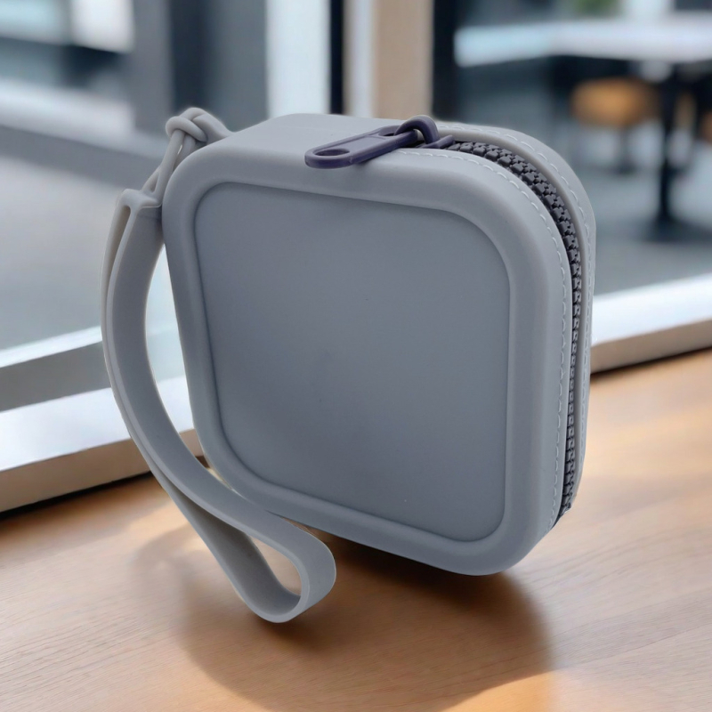 Силиконов монетник с цип, унисекс, урбан стил, водоустойчив