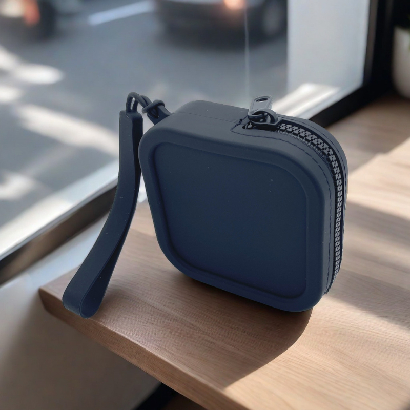 Силиконов монетник с цип, унисекс, урбан стил, водоустойчив