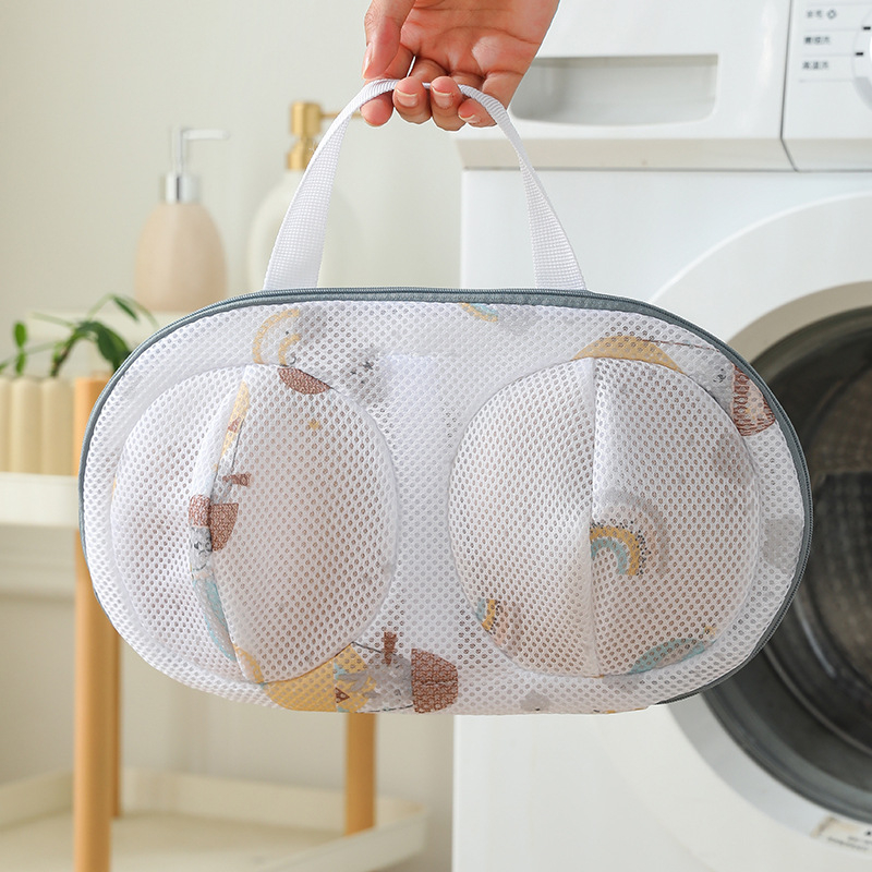 Krūštura mazgāšanas maisiņš - 3D dizains, pārnēsājams veļas maisiņš apakšveļai, pretdēformācija, piemērots mazgāšanai veļas mazgājamā mašīnā, poliesters, Yihang, 2024 izlaišana