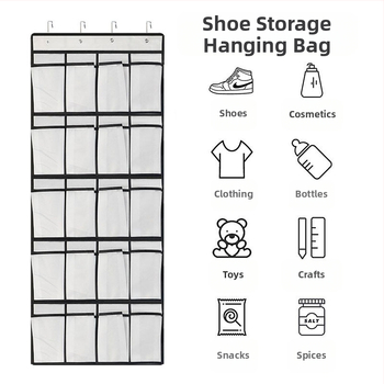 24 διαμερισμάτων κρεμαστός οργανωτής αποθήκευσης από μη υφασμένο ύφασμα; κατάλληλος για υπνοδωμάτιο, πολυχρηστικός για εσώρουχα, καλλυντικά και φάρμακα