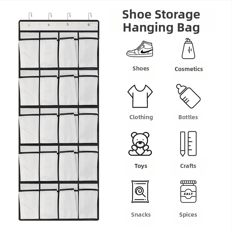 24 διαμερισμάτων κρεμαστός οργανωτής αποθήκευσης από μη υφασμένο ύφασμα; κατάλληλος για υπνοδωμάτιο, πολυχρηστικός για εσώρουχα, καλλυντικά και φάρμακα