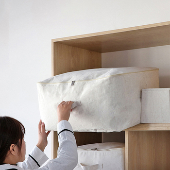 Τσάντα για παπλώματα κυβοειδούς σχήματος, βαμβάκι και λινό, πολυλειτουργική (μοντέλο 1750; για μετακόμιση; αποθήκευση ταξιδιού)