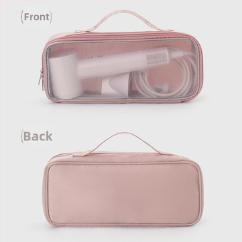 Θήκη αποθήκευσης για πιστολάκι – επιτοίχια, χωρίς τρύπες, κυβοειδές διαφανές δικτυωτό οργανωτής για ταξίδια, μακιγιάζ и είδη περιποίησης