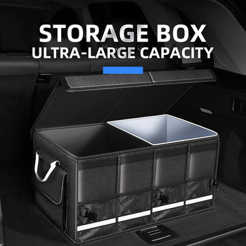 Κουτί αποθήκευσης πορτμπαγκάζ αυτοκινήτου, αναδιπλούμενο, 72L, ύφασμα Oxford, αδιάβροχο, με χερούλι