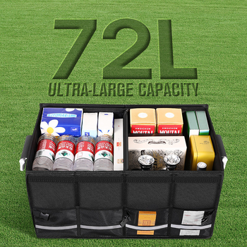 Κουτί αποθήκευσης πορτμπαγκάζ αυτοκινήτου, αναδιπλούμενο, 72L, ύφασμα Oxford, αδιάβροχο, με χερούλι