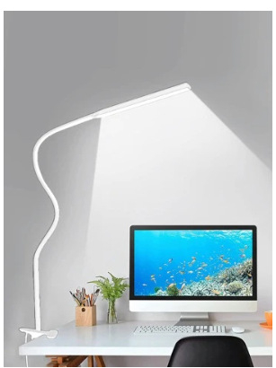 Διπλής κεφαλής επιτραπέζια LED λάμπα με κλιπ, προστασία ματιών και ρύθμιση φωτεινότητας, USB τροφοδοσία, νυχτερινό φως για μελέτη