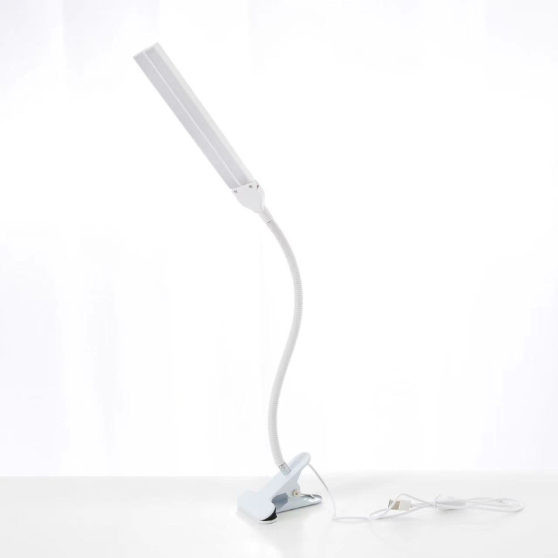 Διπλής κεφαλής επιτραπέζια LED λάμπα με κλιπ, προστασία ματιών και ρύθμιση φωτεινότητας, USB τροφοδοσία, νυχτερινό φως για μελέτη