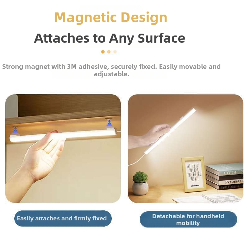 Настолна лампа за учене с USB захранване, бутонен превключвател, корпус от PC, регулируема яркост, модерен минималистичен стил