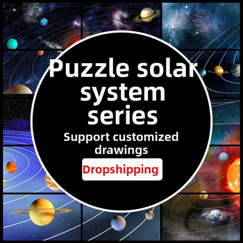 Fából készült Naprendszer puzzle - 300/500/1000 darab, oktató tudományos téma, testreszabható dizájn