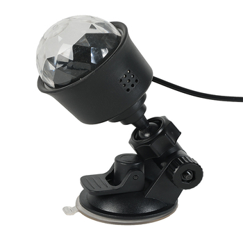 USB автомобилна атмосфера светлина с мигащи LED диоди, вакуумно закрепване, PVC абажур, ≤36V, захранване от гнездо