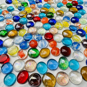 Стъклени плоски мъниста – геометрична форма, полирана повърхност, производство: шлайфане, материал: стъкло, декоративни за украса