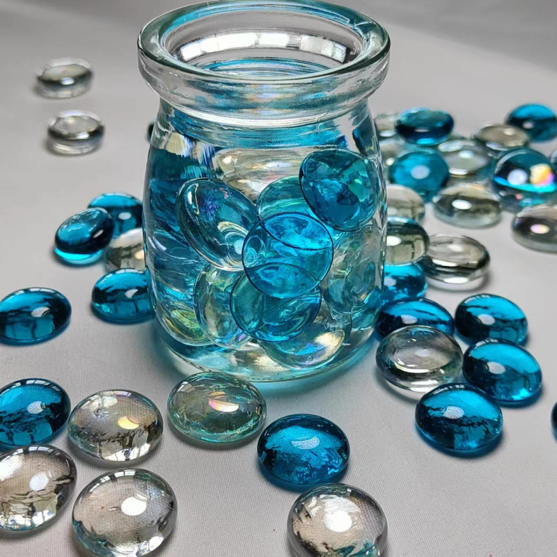 Üveg sík gyöngyök – geometriai forma, csiszolt felület, gyártási folyamat: őrlés, anyag: üveg, dekoratív akasztó