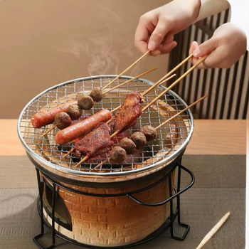 Lauko keraminis arbatos rinkinys su anglimi – kempingo arbatos rinkinys su atvira liepsna, nešiojamas, atsparus karščiui, tinkamas 6–10 žmonėms, pritaikymas galimas